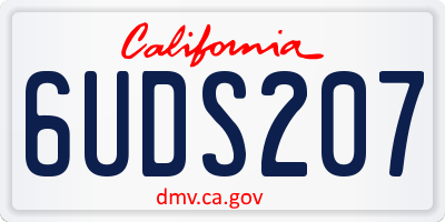 CA license plate 6UDS207