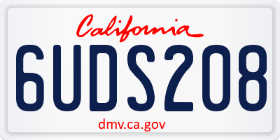 CA license plate 6UDS208