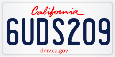 CA license plate 6UDS209