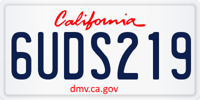 CA license plate 6UDS219