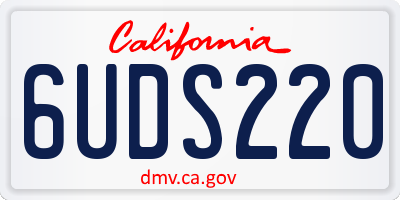 CA license plate 6UDS220