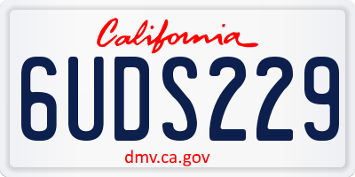 CA license plate 6UDS229
