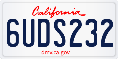 CA license plate 6UDS232