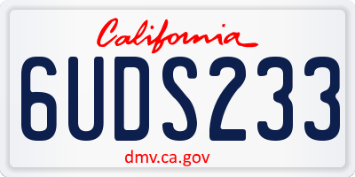 CA license plate 6UDS233