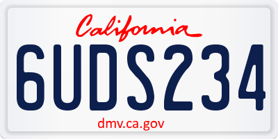 CA license plate 6UDS234