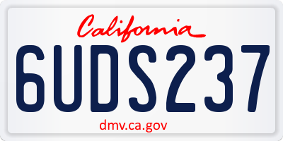 CA license plate 6UDS237