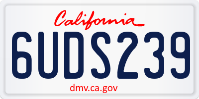 CA license plate 6UDS239