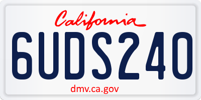 CA license plate 6UDS240