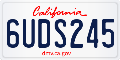 CA license plate 6UDS245