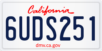 CA license plate 6UDS251