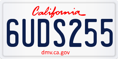 CA license plate 6UDS255