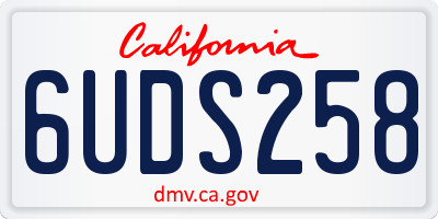CA license plate 6UDS258