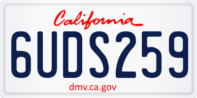 CA license plate 6UDS259