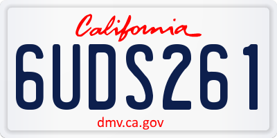 CA license plate 6UDS261