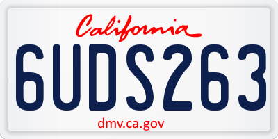 CA license plate 6UDS263