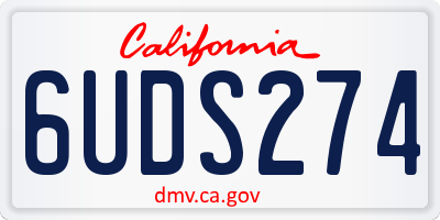 CA license plate 6UDS274