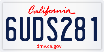 CA license plate 6UDS281