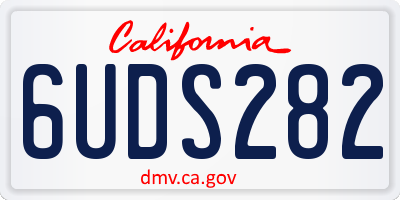 CA license plate 6UDS282