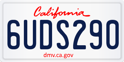 CA license plate 6UDS290