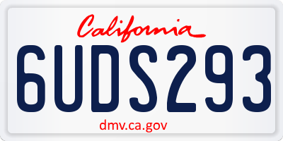 CA license plate 6UDS293