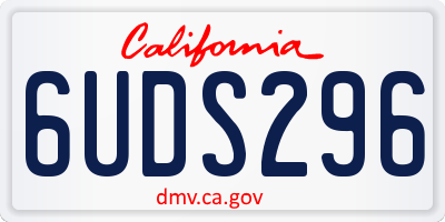 CA license plate 6UDS296