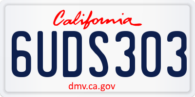 CA license plate 6UDS303