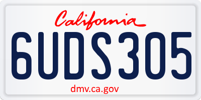 CA license plate 6UDS305