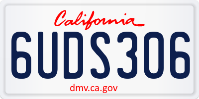 CA license plate 6UDS306