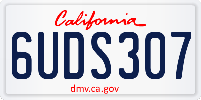 CA license plate 6UDS307