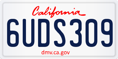 CA license plate 6UDS309