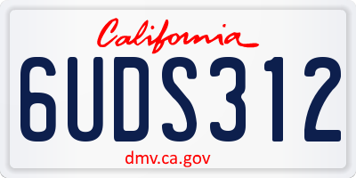 CA license plate 6UDS312