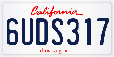 CA license plate 6UDS317