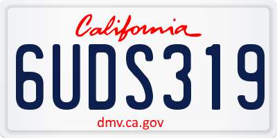 CA license plate 6UDS319