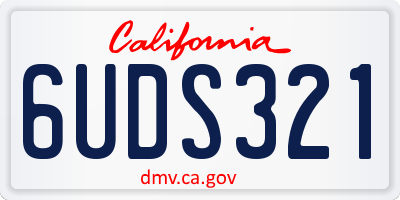 CA license plate 6UDS321
