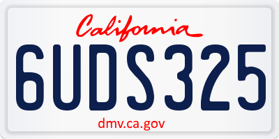 CA license plate 6UDS325