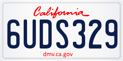 CA license plate 6UDS329