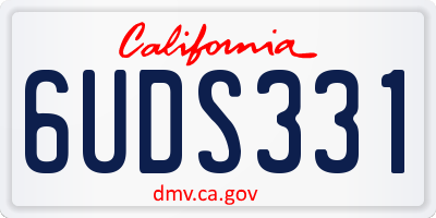 CA license plate 6UDS331