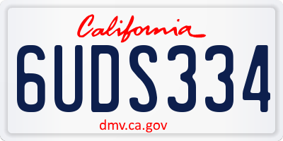 CA license plate 6UDS334