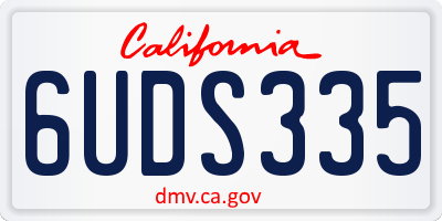 CA license plate 6UDS335