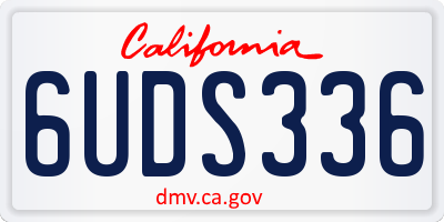 CA license plate 6UDS336