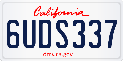 CA license plate 6UDS337