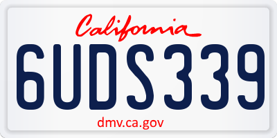 CA license plate 6UDS339