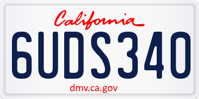 CA license plate 6UDS340