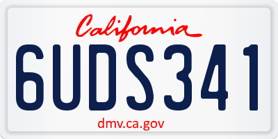 CA license plate 6UDS341