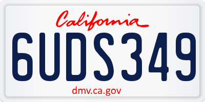 CA license plate 6UDS349