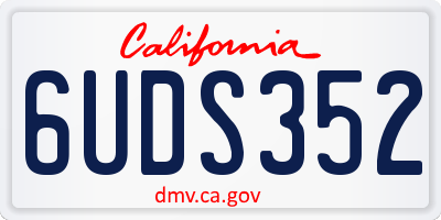 CA license plate 6UDS352