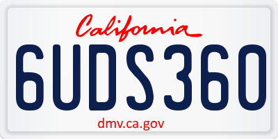 CA license plate 6UDS360
