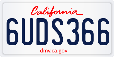 CA license plate 6UDS366