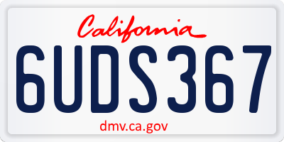 CA license plate 6UDS367