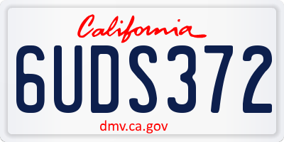 CA license plate 6UDS372